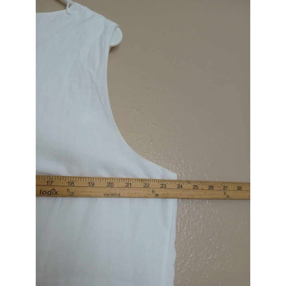 Talbots Dress 18w Petite Linen Embroidered Shift Resort Beach Cruise Bohemian - Picture 11 of 12